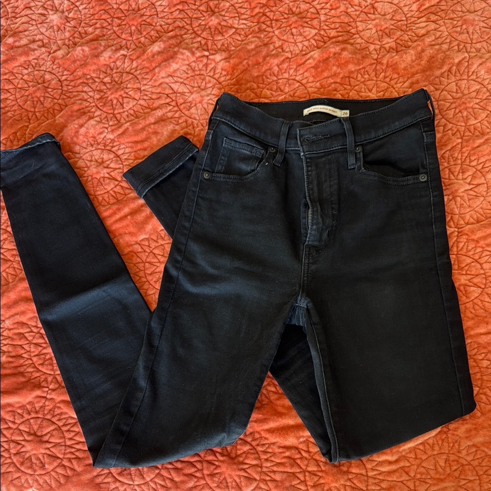 Women's Mile High Super Skinny Black Jeans